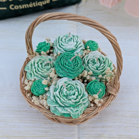 Panier de rose - Bougies Soja parfumée