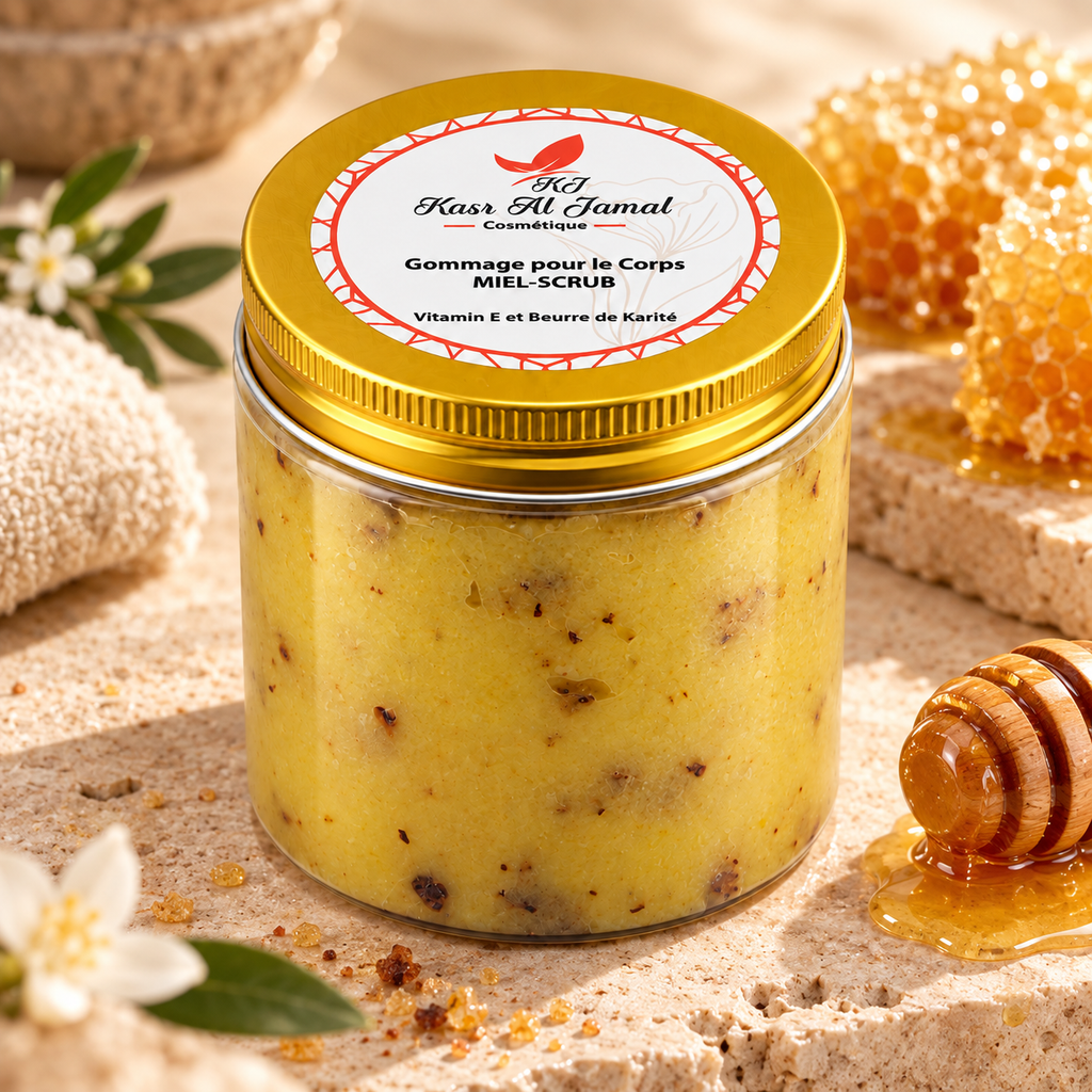 Gommage Corps au Miel – Beurre de Karité & Vitamine E | Kasr Al Jamal